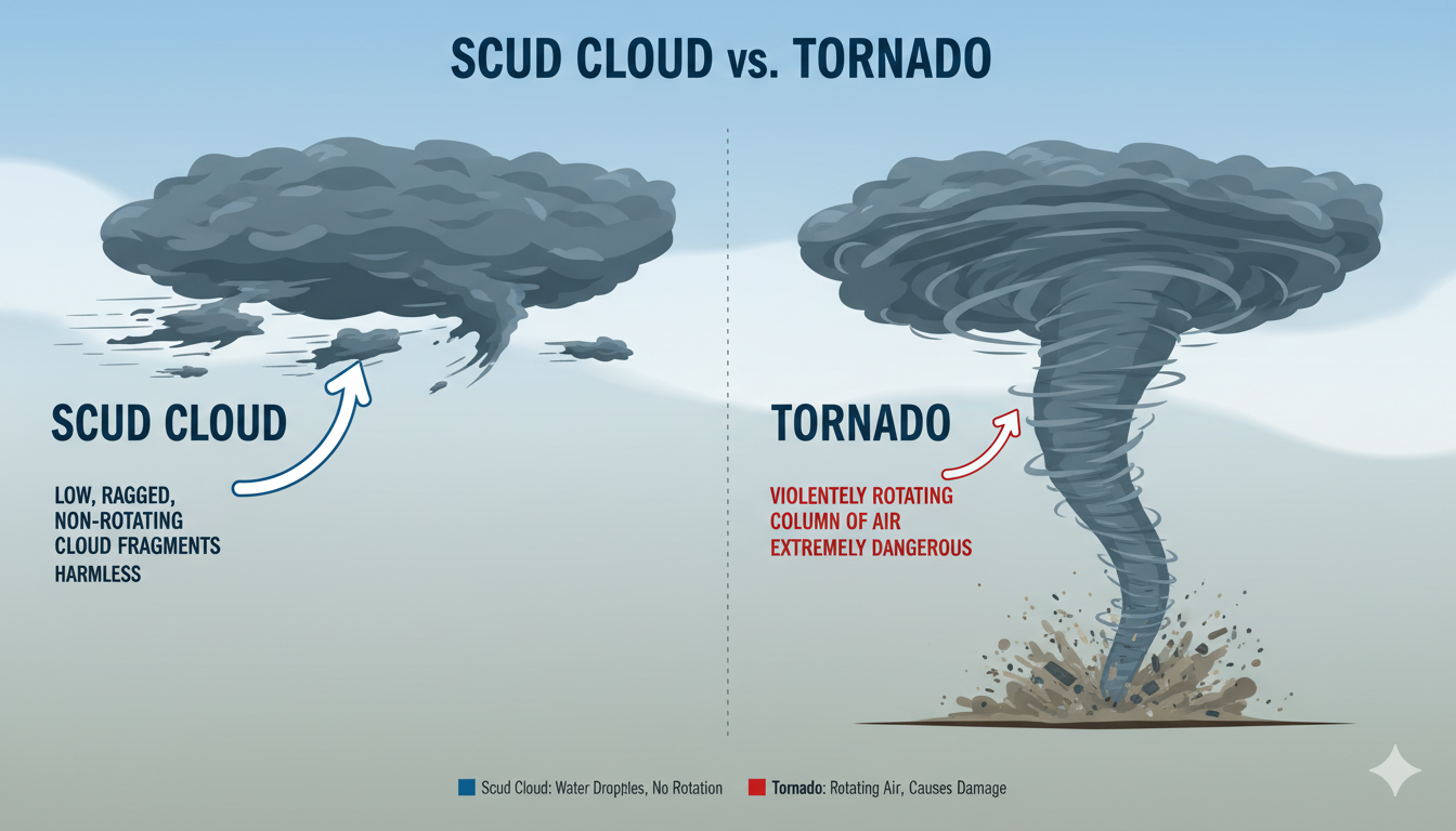 What is a Scud Cloud? Scud Cloud vs Tornado Explained Easily